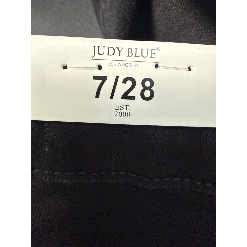Judy Blue New Black Flare Jeans Whimsigoth High Rise Raw Hem 28 Indie Boho - Picture 10 of 11